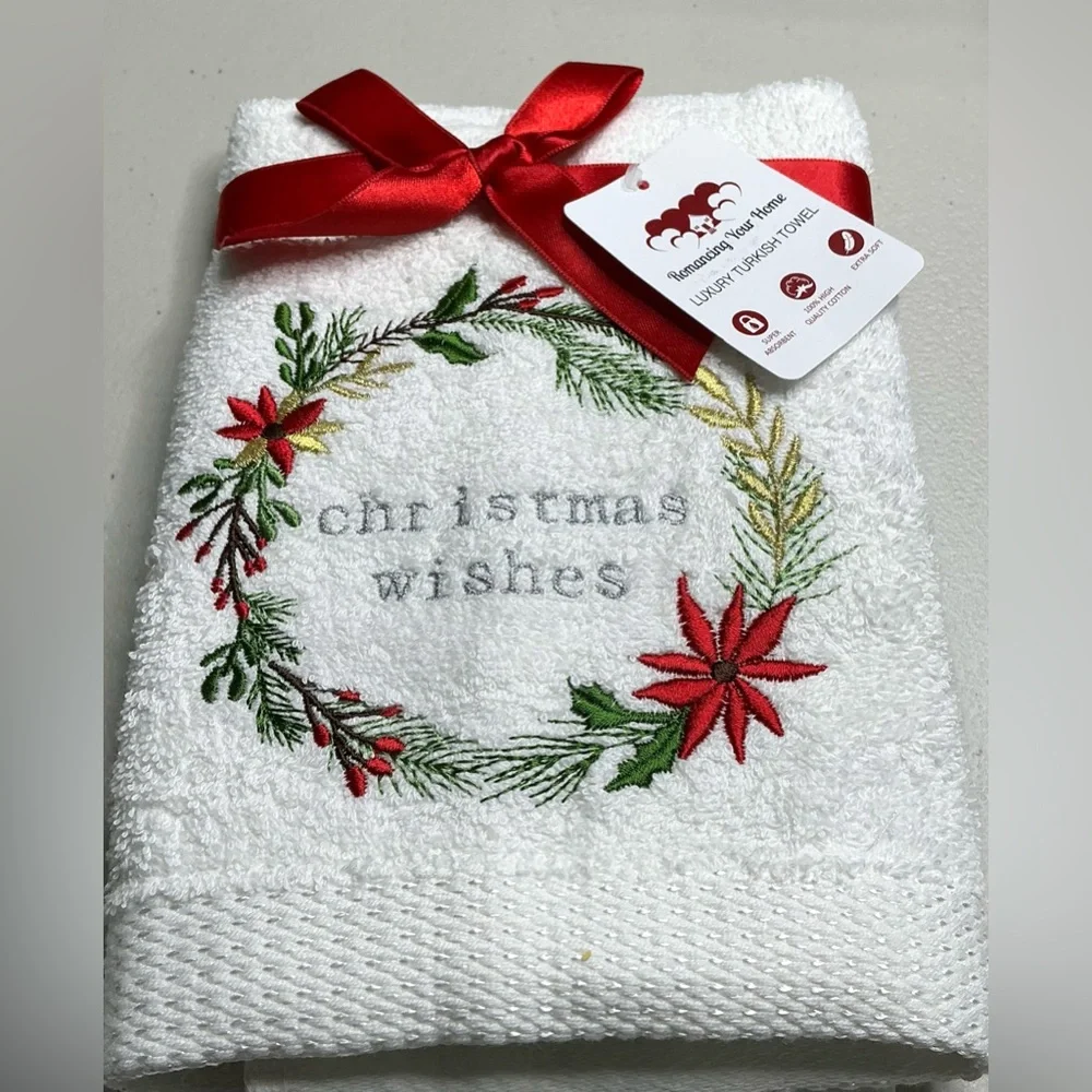 Kitchen Hand Towels Christmas POINSETTIA Dish Towels Bar Towels 18” X 25” New